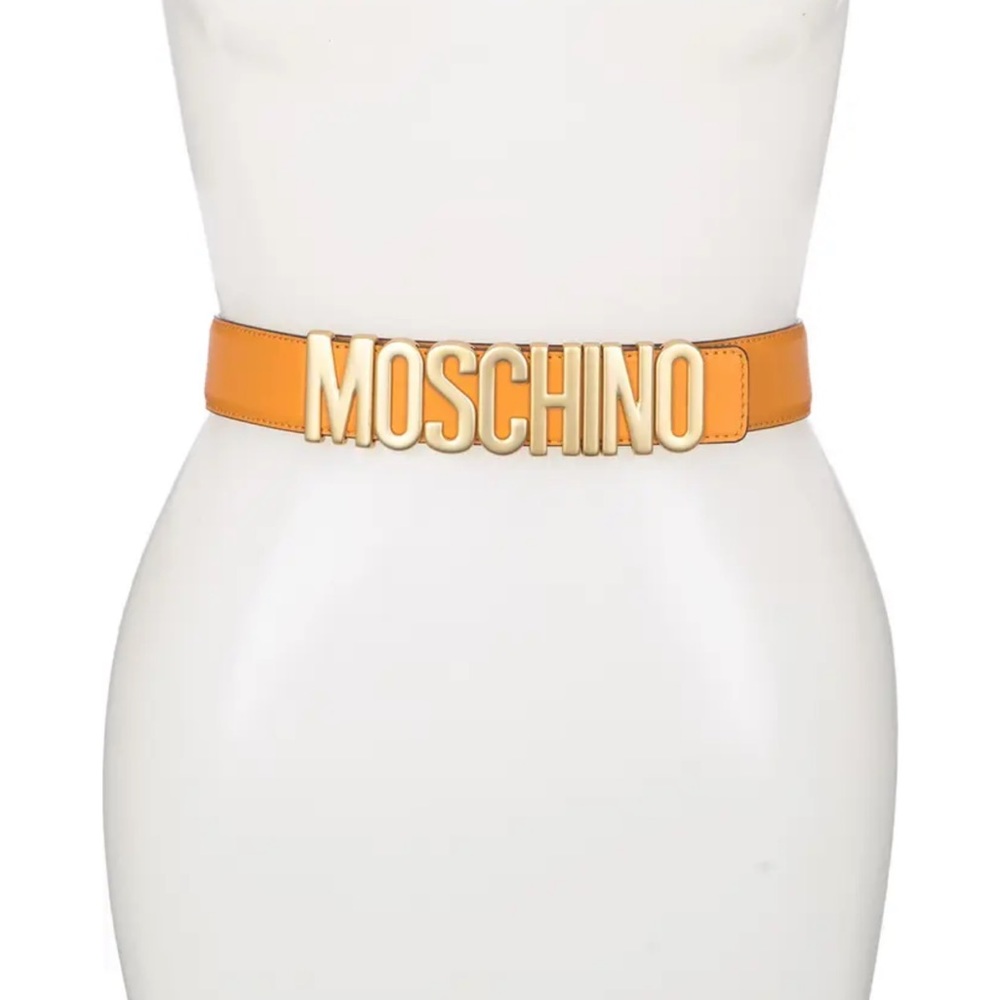 Moschino logo buckle belt